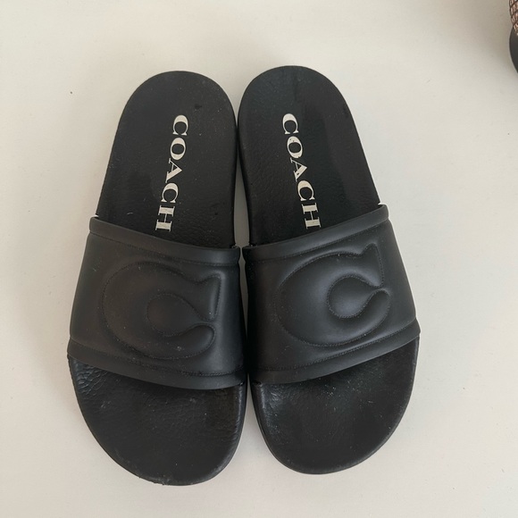 Coach Shoes - Coach Ulla Black Slides Pool Sandals